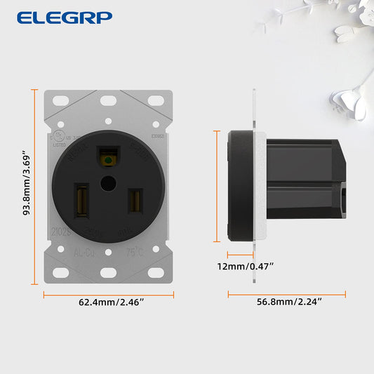 ELEGRP Flush Mount Power Outlet NEMA 6-50R