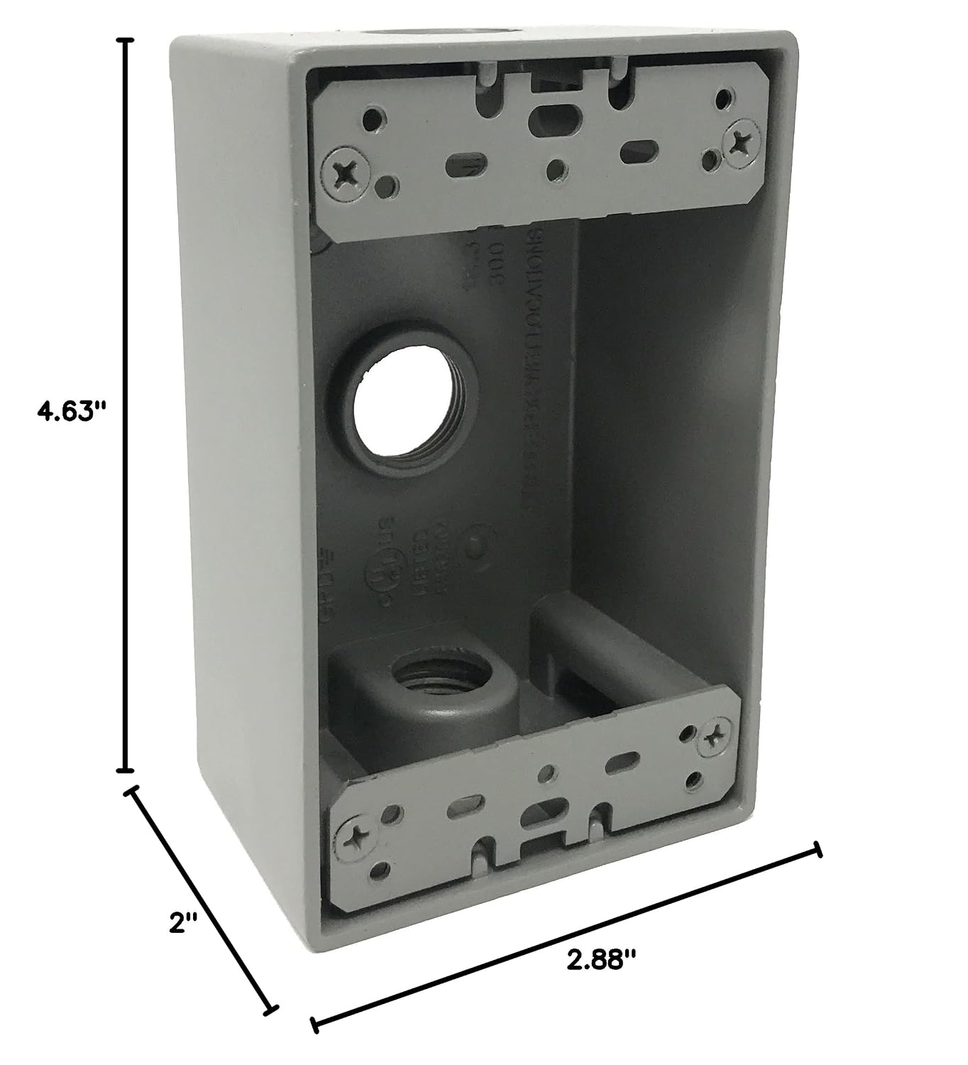 1 Gang Outlet Box - Wet Locations 1/2" 3 Holes