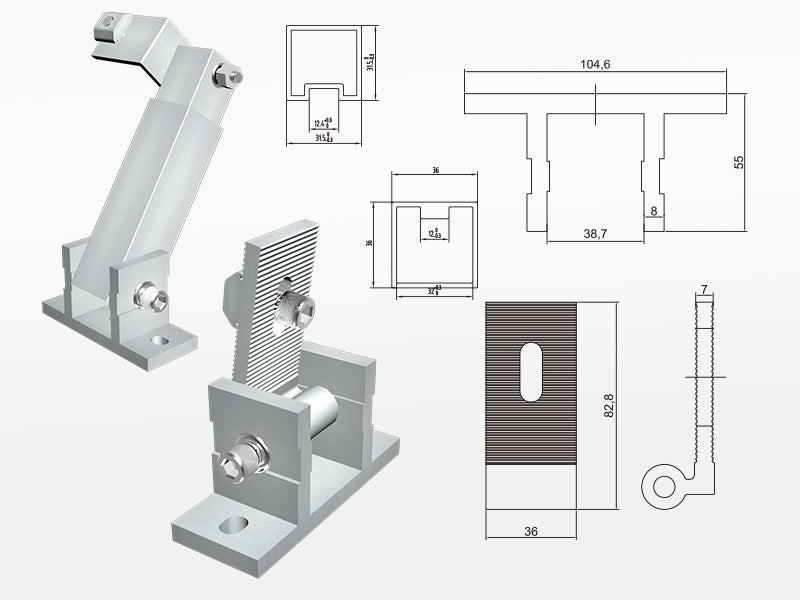 Mibet Adjustable Solar Support (Pair)