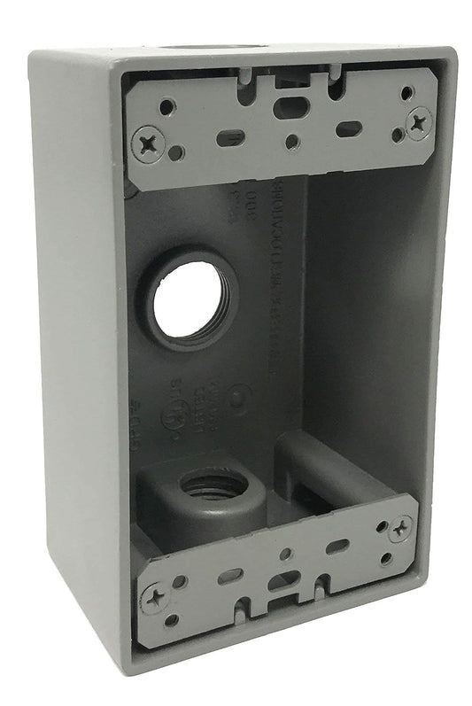 1 Gang Outlet Box - Wet Locations 1/2" 3 Holes